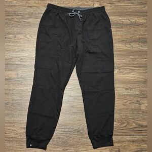 Black Joggers with Elastic Waistband and Tapered Ankles
